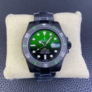 【Super Clone】Rolex Submariner 116610LV PVD-DLC Stainless Steel Carbon Fiber Bezel Green Dial