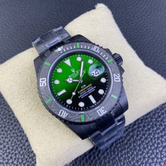 【Super Clone】Rolex Submariner 116610LV PVD-DLC Stainless Steel Carbon Fiber Bezel Green Dial