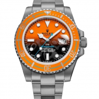 【Super Clone】Rolex Submariner DIW Persimmon Orange Black Dial Ceramic Orange Bezel