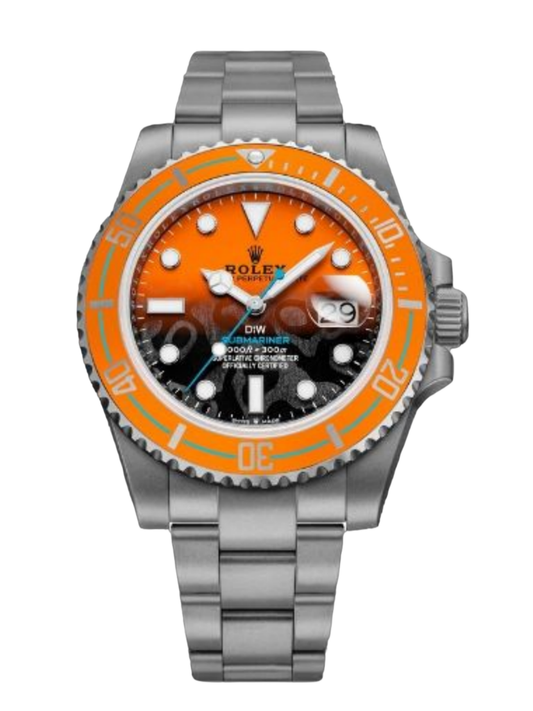 【Super Clone】Rolex Submariner DIW Persimmon Orange Black Dial Ceramic Orange Bezel