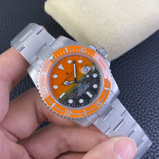 【Super Clone】Rolex Submariner DIW Persimmon Orange Black Dial Ceramic Orange Bezel