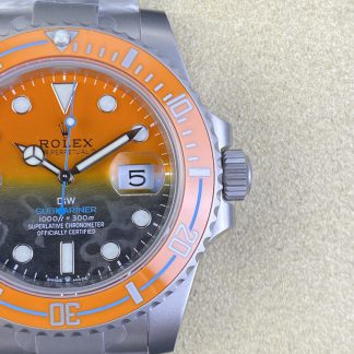 【Super Clone】Rolex Submariner DIW Persimmon Orange Black Dial Ceramic Orange Bezel