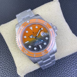 【Super Clone】Rolex Submariner DIW Persimmon Orange Black Dial Ceramic Orange Bezel