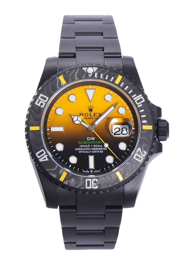 【Super Clone】Rolex Submariner 116610 PVD-DLC Stainless Steel Carbon Fiber Bezel Yellow & Black Dial