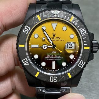 【Super Clone】Rolex Submariner 116610 PVD-DLC Stainless Steel Carbon Fiber Bezel Yellow & Black Dial