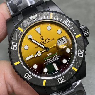 【Super Clone】Rolex Submariner 116610 PVD-DLC Stainless Steel Carbon Fiber Bezel Yellow & Black Dial