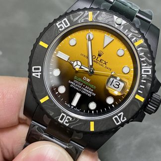 【Super Clone】Rolex Submariner 116610 PVD-DLC Stainless Steel Carbon Fiber Bezel Yellow & Black Dial