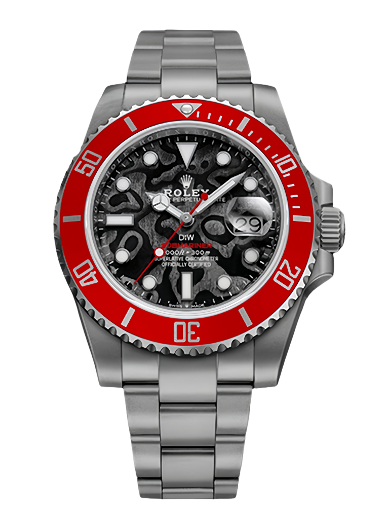 【Super Clone】Rolex Submariner DIW Persimmon Orange Black Dial Ceramic Red Bezel 116610LN