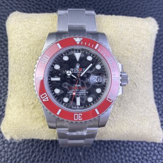【Super Clone】Rolex Submariner DIW Persimmon Orange Black Dial Ceramic Red Bezel 116610LN