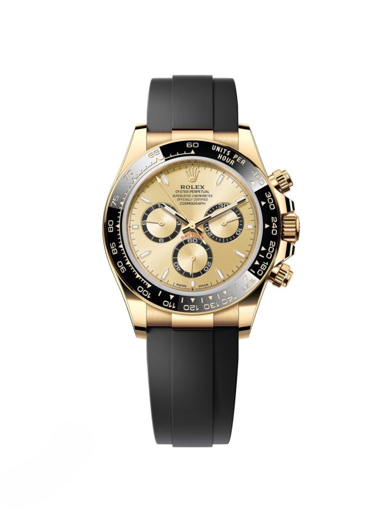 【Super Clone】Rolex Daytona Yellow Gold/ Ceramic / Black /Oysterfex m126518LN-0010