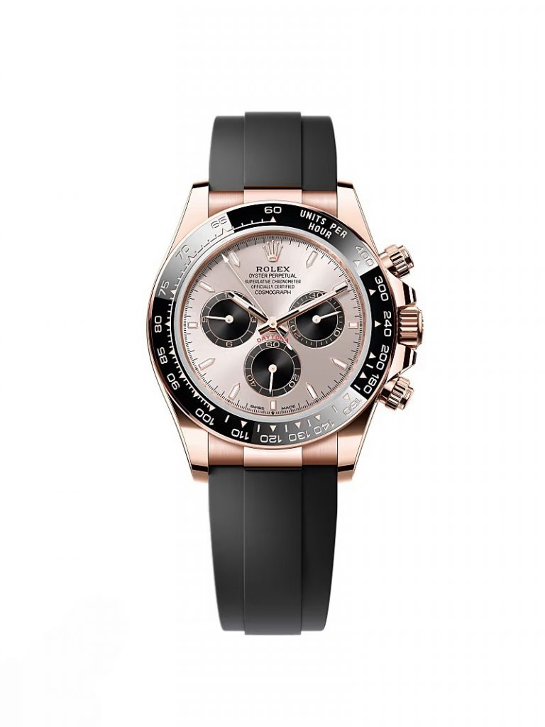 【Super Clone】ROLEX Daytona Rose Gold/Ceramic /Sundust /Oysterfiex  m126515LN-0006