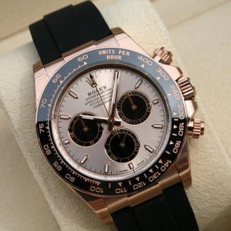 【Super Clone】ROLEX Daytona Rose Gold/Ceramic /Sundust /Oysterfiex  m126515LN-0006