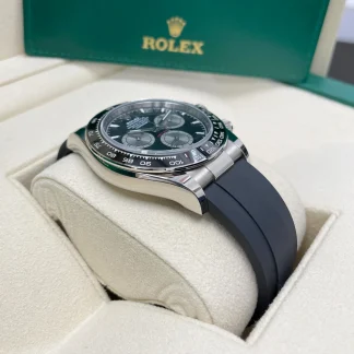 【Super Clone】Rolex Cosmograph Daytona White Gold Mens Watch-126519LN Black Oysterflex
