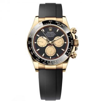 【Super Clone】Rolex Daytona Yellow Gold / Ceramic / Black / Oysterflex  m126518ln-0004