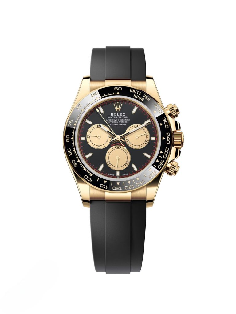 【Super Clone】Rolex Daytona Yellow Gold / Ceramic / Black / Oysterflex  m126518ln-0004