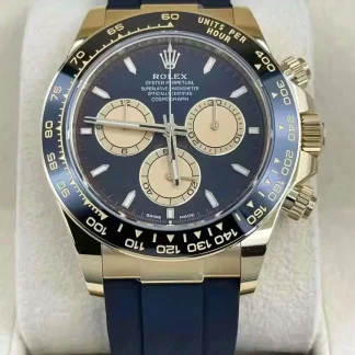 【Super Clone】Rolex Daytona Yellow Gold / Ceramic / Black / Oysterflex  m126518ln-0004