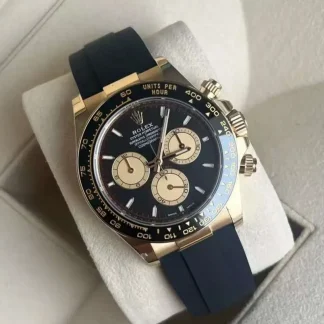 【Super Clone】Rolex Daytona Yellow Gold / Ceramic / Black / Oysterflex  m126518ln-0004