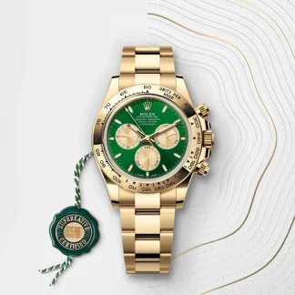 【Super Clone】New Rolex Daytona "John Mayer"40mm  Yellow Gold Green Dial  m126508-0008