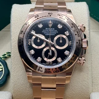 【Super Clone】RRolex Daytona Rose Gold / Black / Diamond-Set  m126505-0002