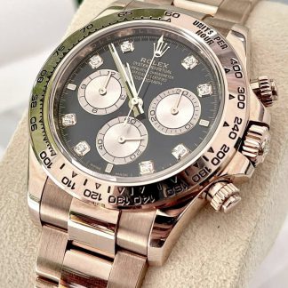 【Super Clone】RRolex Daytona Rose Gold / Black / Diamond-Set  m126505-0002