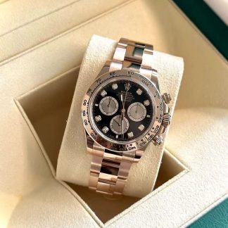 【Super Clone】RRolex Daytona Rose Gold / Black / Diamond-Set  m126505-0002