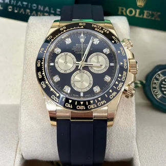 【Super Clone】Rolex Daytona Yellow Gold / Ceramic / Black / Diamond-Set / Oysterflex  m126518LN-0006