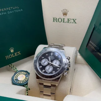 【Super Clone】Rolex Daytona White Gold / Black/ Diamond-Set /Oyster  m126509-0002