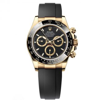 【Super Clone】Rolex Daytona Yellow Gold / Ceramic / Black / Oysterflex  m126518ln-0008