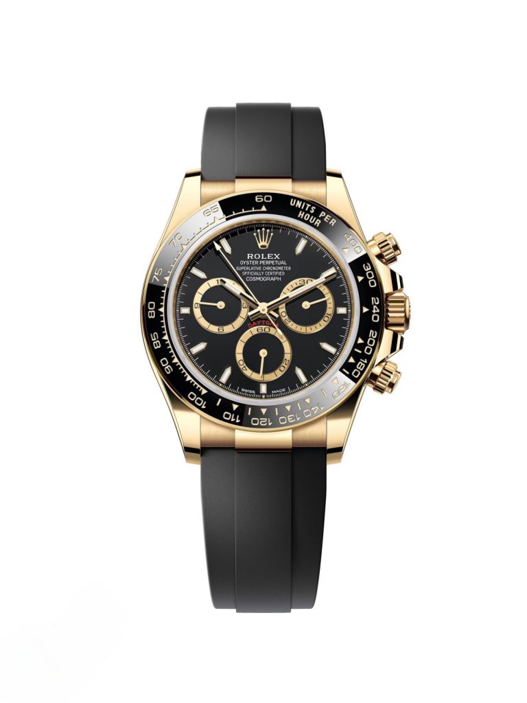【Super Clone】Rolex Daytona Yellow Gold / Ceramic / Black / Oysterflex  m126518ln-0008