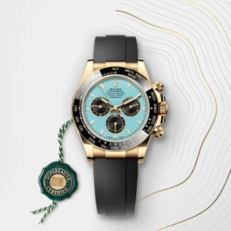 【Super Clone】Rolex Cosmograph Daytona Oyster, 40 mm,Blue, yellow gold Reference m126518ln-0014