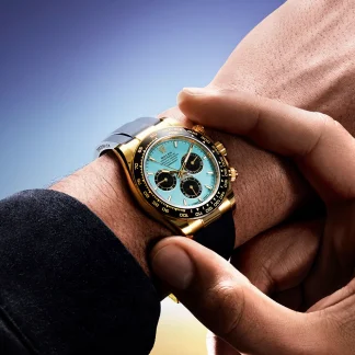 【Super Clone】Rolex Cosmograph Daytona Oyster, 40 mm,Blue, yellow gold Reference m126518ln-0014