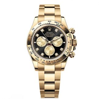 【Super Clone】Rolex Daytona Yellow Gold / Ceramic / Black / Diamond-Set / Oyster m126508-0003