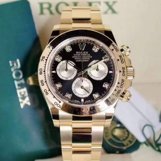 【Super Clone】Rolex Daytona Yellow Gold / Ceramic / Black / Diamond-Set / Oyster m126508-0003