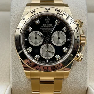 【Super Clone】Rolex Daytona Yellow Gold / Ceramic / Black / Diamond-Set / Oyster m126508-0003
