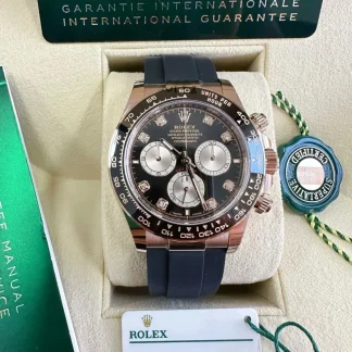 【Super Clone】Rolex Cosmograph Daytona Rose Gold Diamonds Men's Watch m126515ln-0004