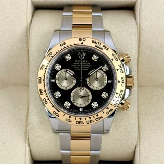 【Super Clone】Rolex Daytona 40mm Two-Tone Black Diamond Dial  m126503-0002