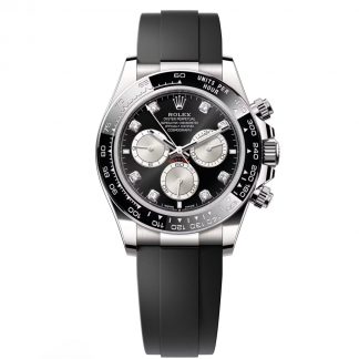 【Super Clone】Daytona White Gold / Ceramic / Black / Diamond-Set / Oysterflex  m126519ln-0004