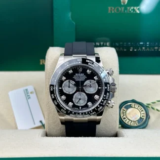 【Super Clone】Daytona White Gold / Ceramic / Black / Diamond-Set / Oysterflex  m126519ln-0004
