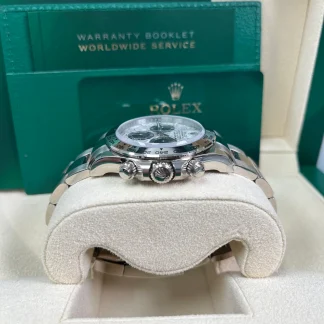 【Super Clone】Rolex Daytona White Gold Daytona 40mm Meteorite Dial Steel and Black Oyster (Reference # 116509)