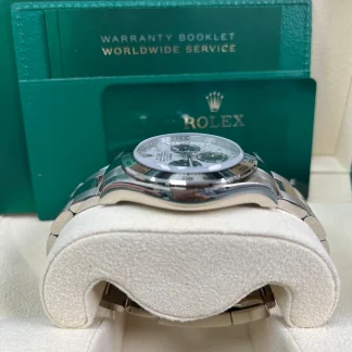 【Super Clone】Rolex Daytona White Gold Daytona 40mm Meteorite Dial Steel and Black Oyster (Reference # 116509)