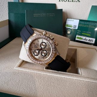【Super Clone】Rolex Cosmograph Daytona 40mm Yellow Gold Diamond Baguette Champagne Dial Diamond Bezel Oysterflex - 126538TBR