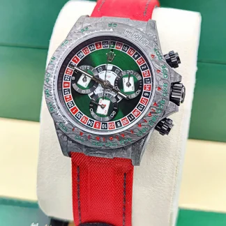 【Super Clone】Rolex Daytona DIW Carbon Lucky Player Casino Super Clone Swiss Replica Watch | Custom Made Limited Edition | 4130 Swiss Movement