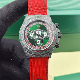 【Super Clone】Rolex Daytona DIW Carbon Lucky Player Casino Super Clone Swiss Replica Watch | Custom Made Limited Edition | 4130 Swiss Movement