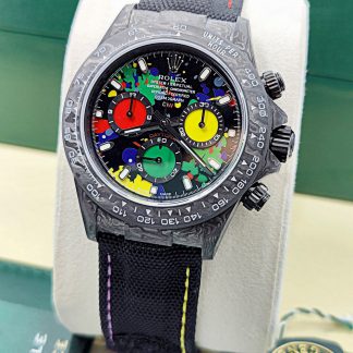 【Super Clone】Rolex Daytona DIW Carbon Motley Multicolour Dial Super Clone Swiss Replica Watch | Custom Made Limited Edition | 4130 Swiss Movement