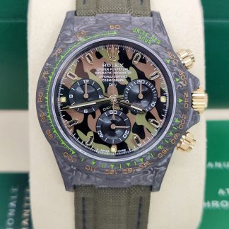 【Super Clone】Rolex Daytona DIW Carbon Military Green Super Clone Swiss Replica Watch | Custom Made Limited Edition | 4130 Swiss Movement