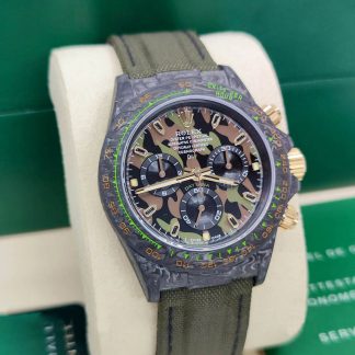 【Super Clone】Rolex Daytona DIW Carbon Military Green Super Clone Swiss Replica Watch | Custom Made Limited Edition | 4130 Swiss Movement