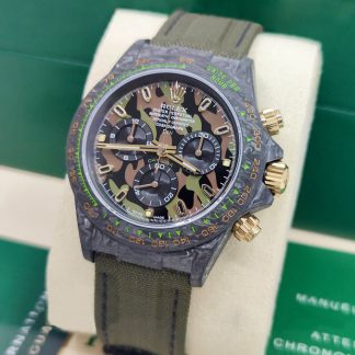 【Super Clone】Rolex Daytona DIW Carbon Military Green Super Clone Swiss Replica Watch | Custom Made Limited Edition | 4130 Swiss Movement