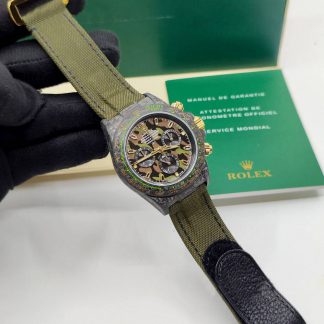 【Super Clone】Rolex Daytona DIW Carbon Military Green Super Clone Swiss Replica Watch | Custom Made Limited Edition | 4130 Swiss Movement