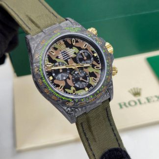 【Super Clone】Rolex Daytona DIW Carbon Military Green Super Clone Swiss Replica Watch | Custom Made Limited Edition | 4130 Swiss Movement