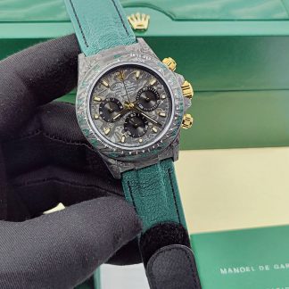 【Super Clone】Rolex Daytona DIW Carbon Emerald Green Super Clone Swiss Replica Watch | Custom Made Limited Edition | 4130 Swiss Movement